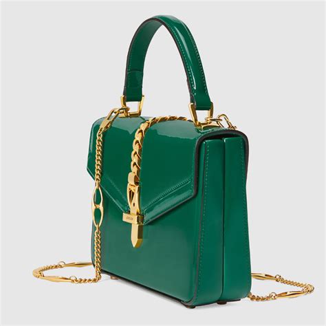 Gucci Sylvie 1969 patent leather mini top handle bag